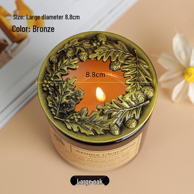 Aroma Candle: Heat-Gathering Alloy Lid for Even Burning with Snuffer
