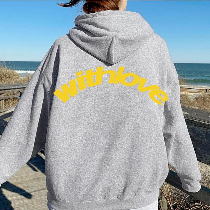 Women's Angel Print Retro Hip Hop Oversized Hoodie Jacket