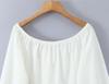 2025 Autumn European & American Style Women's White One-Shoulder Tie-Up Top