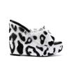 Women Casual Plush Wedge Slippers Fashion Sexy Platform Furry Slides Ladies Slippers Footwear