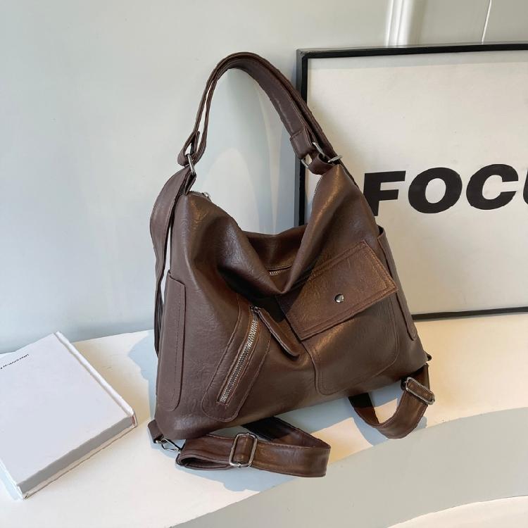 Womens Leather Shoulder Crossbody Bag Large Capacity Backpack Student School Bag