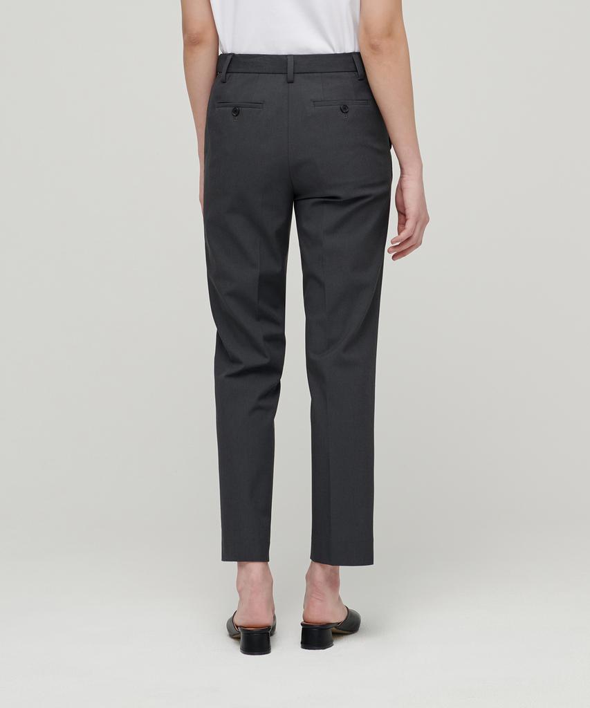 MUSINSA STANDARD WOMAN Women'S Slim Straight Hidden Banding Slacks [Gray]
