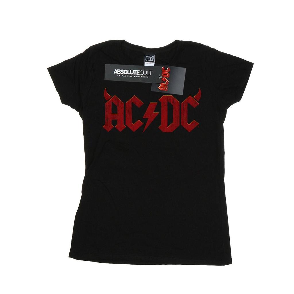 AC/DC Womens/Ladies Horns Logo Cotton T-Shirt