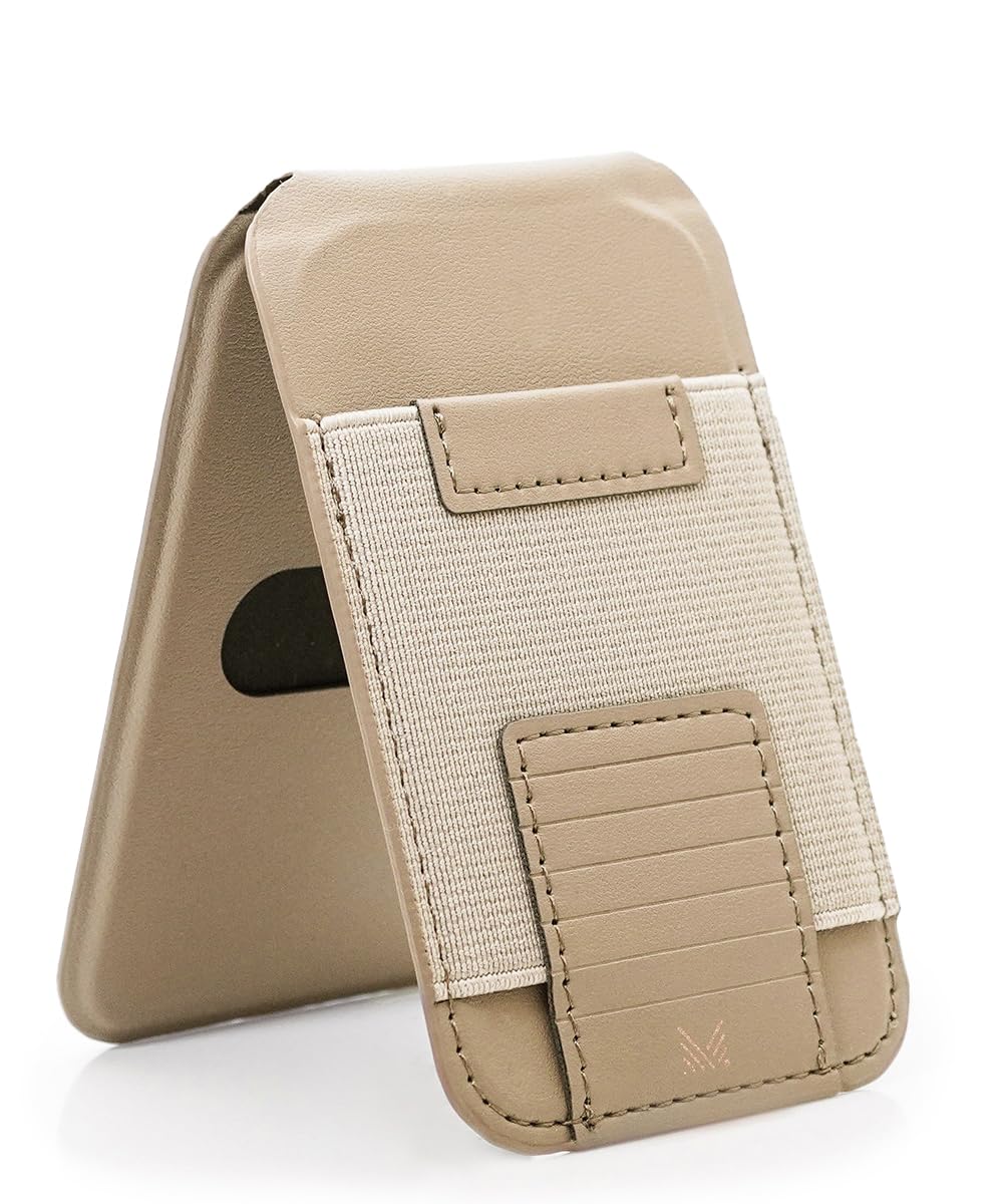 

Тонкий картхолдер MONOCOZZI, совместимый с MagSafe, с отделением для карт MagSafe, кошелек-картхолдер из искусственной кожи, различные цвета LUCID REFINED STAND, слоновая кость