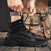 Fashion 2024 New Autumn Winter High-top Men Boots Thick-soled Casual Outdoor Work Cowboy Boots Fashionable Retro  Platform Men Shoes