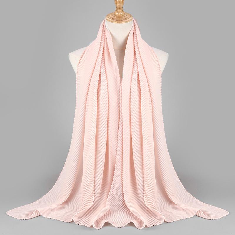 Women Plain Cotton Scarf Head Hijab Wrap Solid Full Cover-up Shawls Foulard Femme Headband Crinkle Muslim Hijabs Store 2024 NEW