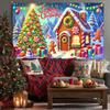 Gingerbread snowman Christmas tree background banner festive winter backdrop for parties photo background wall decoration