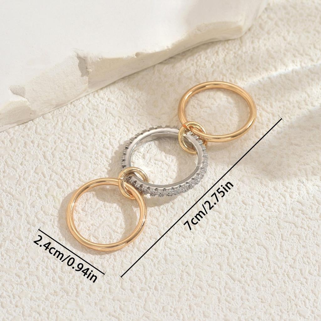Popular Stacked Women's Ring Geometric Ring Series Design Diamond Ring Versatile Jewelry Women