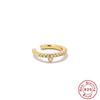 Minimalist Stud Earrings Non-Pierced Ears Cubic Zirconia Geometric Clip-On In Gold Or White Tone