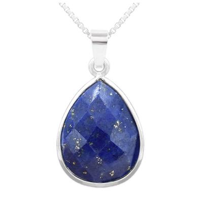 [R1017] - Colier din argint lucrat manual „Mineralia” cu lapis lazuli din argint - 18x14 mm