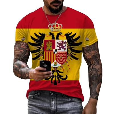 Espana National Emblem 3d Print Summer Men's O-Neck T-shirt Casual Short Sleeve Oversized T Shirts Fashion Tee Tops Men Clothing