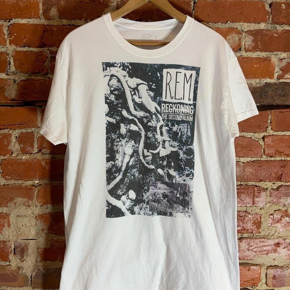 Reprint R.E.M Band 90s Retro Style White T Shirt Unisex Tee S5XL NH20094 Unisex T-Shirt