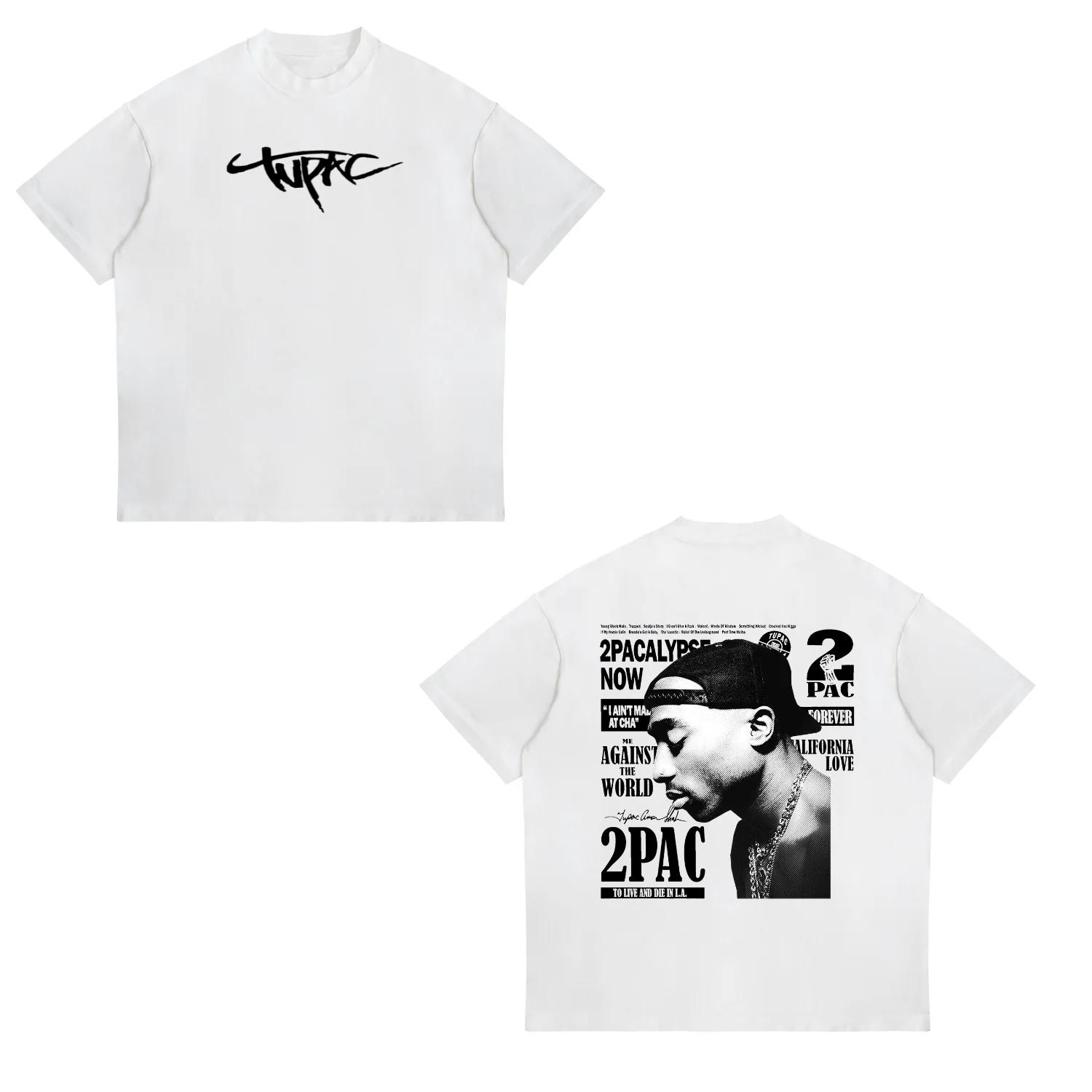

Реп-виконавець Тупак 2pac Хіп-хоп Вуличний одяг Футболка з подовженим рукавом 2025 Літня мода Унісекс та Жіноча Дитяча Бавовняна Футболка L