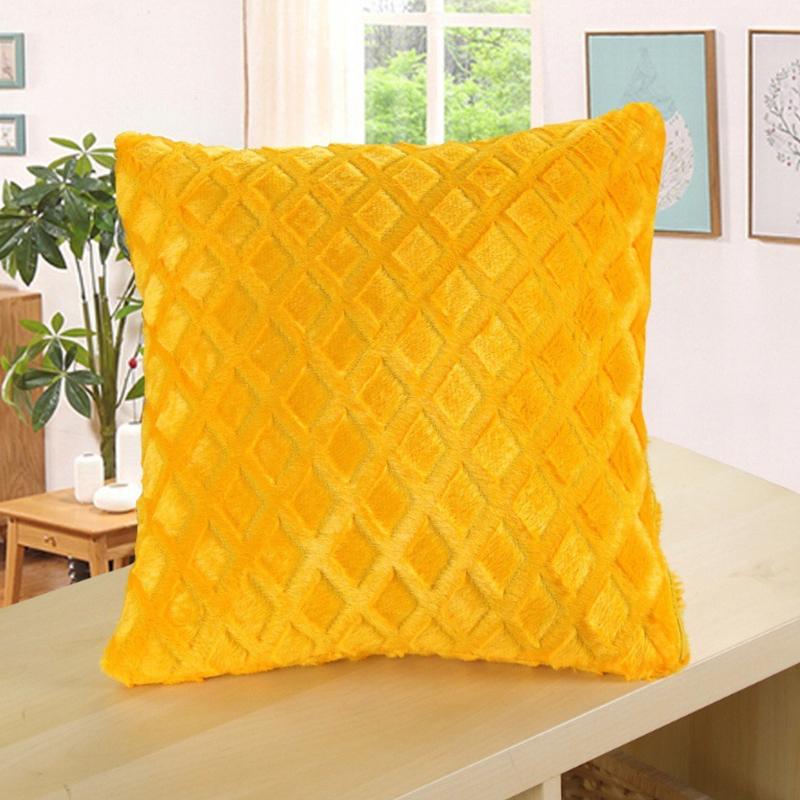1Pc Plush Thick Lattice Pattern Sofa Pillowcase Soft Cushion Covers 43x43CM Couch Pillow
