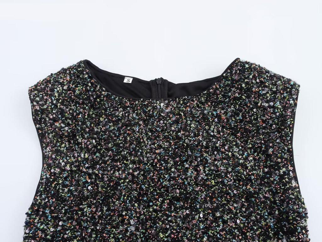 2025 Spring Women's Sparkly Slim A-Line Dress: European & American Style
