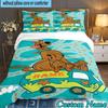 3PCS Custom Name Scooby dog Bedding Set Printed Duvet Cover Closure Includes 1 Duvet Cover & 2 Pillowcases for All Seasons Bedroom Decor