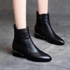 Versatile Short Boots Women's Shoes 2025 New Autumn and Winter Fashion Low-heeled Martin Boots Medium Heel Autumn and Winter Short Single Boots