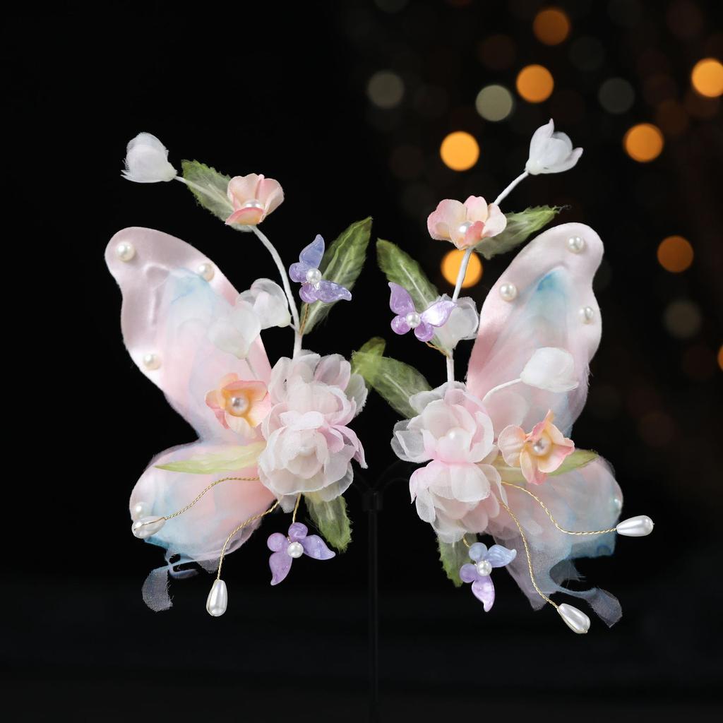 Flower Hair Clips Forks Chinese Hanfu Hair Accessories for Women Hairpin Fork Handmade Vintage Wedding Hair Jewelry Retro Crowns for Girl and Women