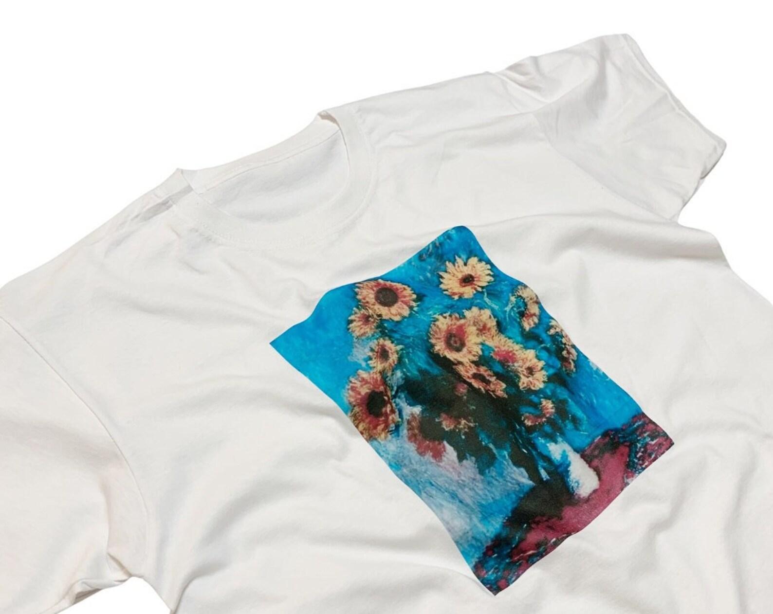 Monet Sunflower Bouquet T-Shirt, Vintage Art Graphic Tee 3XL