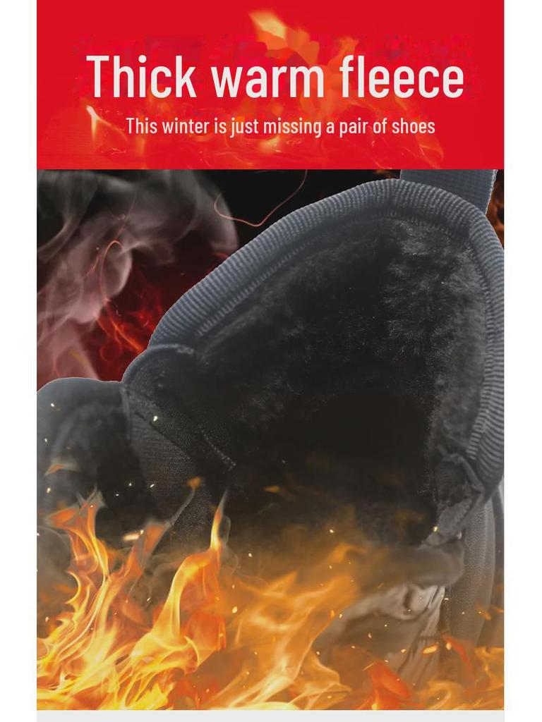 Men's Winter Leather Snow Boots, Fur-Lined, Waterproof, Warm, Outdoor, Cold-Resistant.