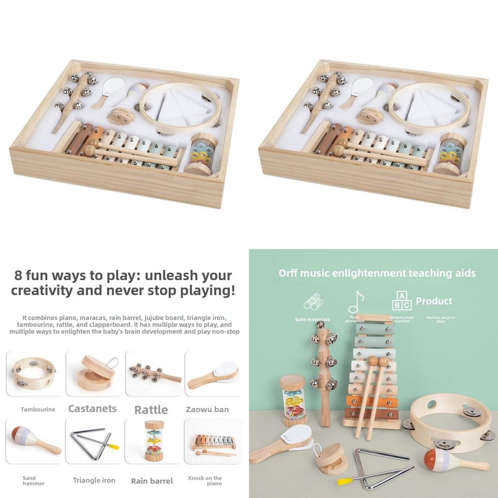 Wooden Glockenspiel Maracas Triangolo Music Enlightenment Children Puzzle Toy For Wooden Frame And Handheld Skills Development