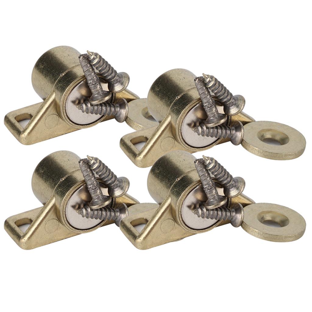 4 Stück Vintage Zinklegierung Magnetische Türfeststeller Beschläge Schrank Schrank Zubehör Gold