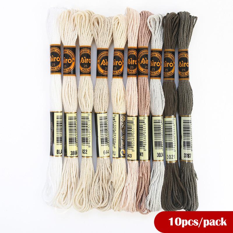 10-16PCS Set 6 Strands Embroidery Floss Thread for Cross Stitch Cotton Embroidery Thread 8M Each DIY Sewing for Hand Embroidery