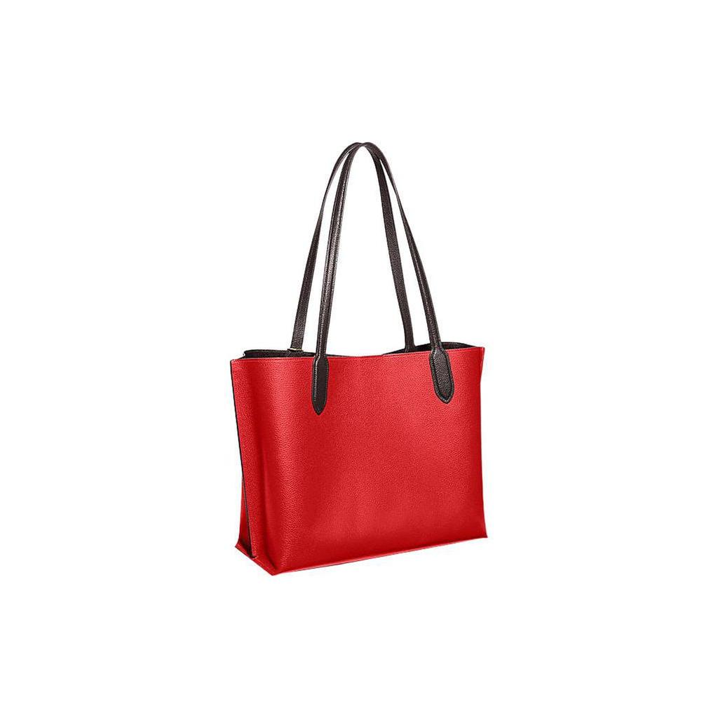 New COACH Willow Split Cow Leather Tote Bag Shopping Bag Handbag Shoulder Bag Large Size Women's True Red C0691-B4UQ0