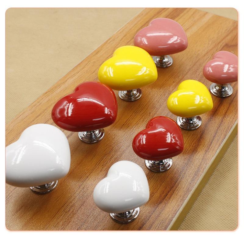 

8pcs Heart-Shaped Toilet Flush Buttons with Nail Protectors - Easy Push Tank Switch, Bathroom Accessories, home decoration