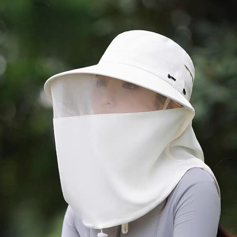 1Pcs Unisex Sun Hat with Face Neck Cover Summer 360° Full Protection UV Resistant Mosquito Net Hat for Gardening Hiking Fishing