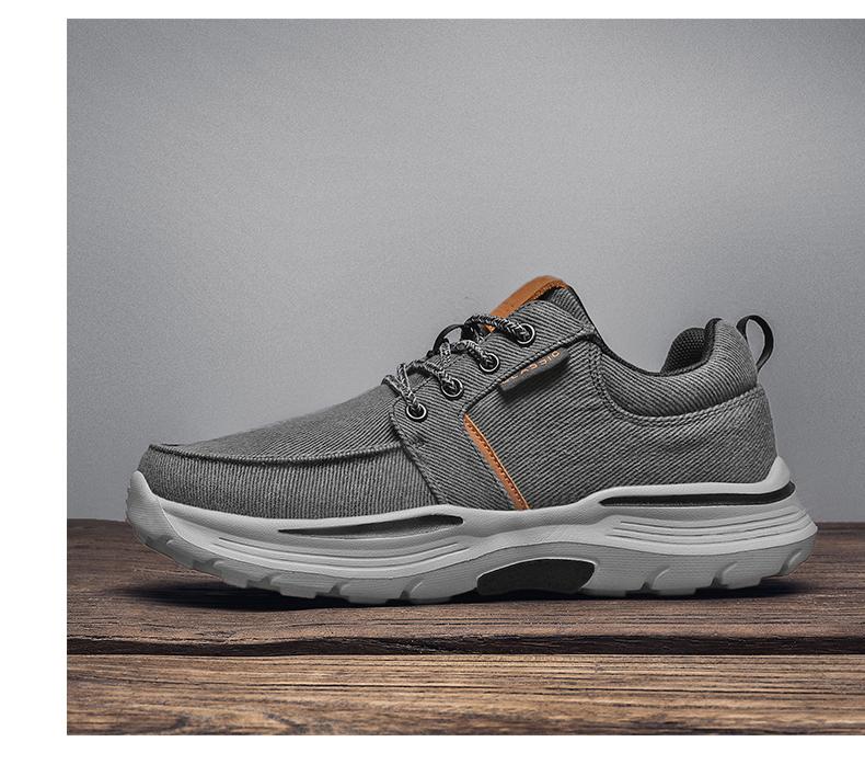 

Мужская повседневная обувь, дышащие мокасины из парусины, новые удобные мужские туфли для ходьбы на открытом воздухе, классические мужские туфли, кроссовки большого размера 48 чёрный