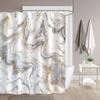 Abstract Marble Shower Curtain, White Gray Black Gold Blue Green Textured Stripe Simple Modern Ink Art, Bathroom Decorative