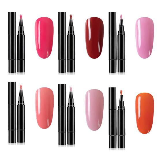 1/6 db Körömlakk Toll 3 az 1-ben Gyorsan Száradó Hosszú Ideig Tartó Magas Fényű DIY Manikűr Körömfestés Természetes Nude Nőknek Lányoknak Körömre Lábkörömre Gél Lakk Toll