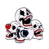 Unique Geometric Skull Head Brooch With Pumpkin Design For Halloween Celebrations