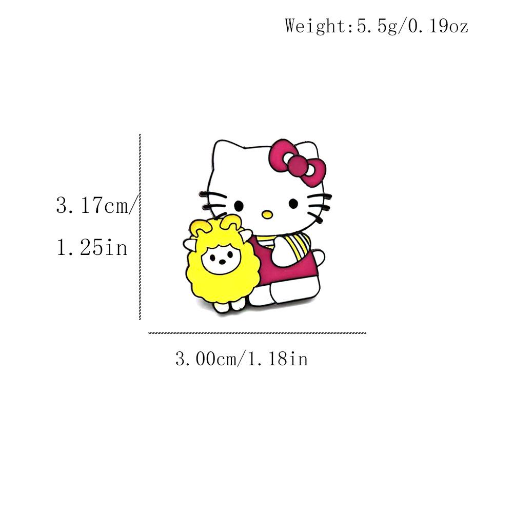 Hello Kitty Retro Cute Cartoon Badge Brooch - Sanrio Pin with Bag Packaging
