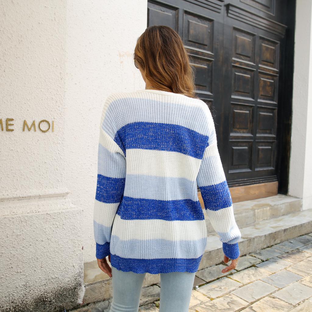 QICED Moda damska Casual Kolor Blok Nadruk Jesień Zima Długie Rękawy Kardigany