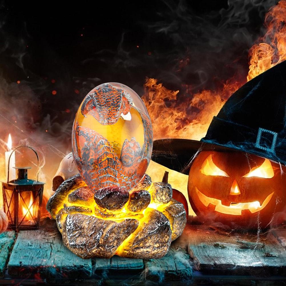 Lava Dragon Egg with Display Base Crystal Resin Dragon Egg Ornaments for Desktop Decor