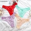 Sexy Three Straps Transparent Floral Lace Underwear Panties Fashion Women Hollow Out Lingerie Thong New Temptation Girl G-String
