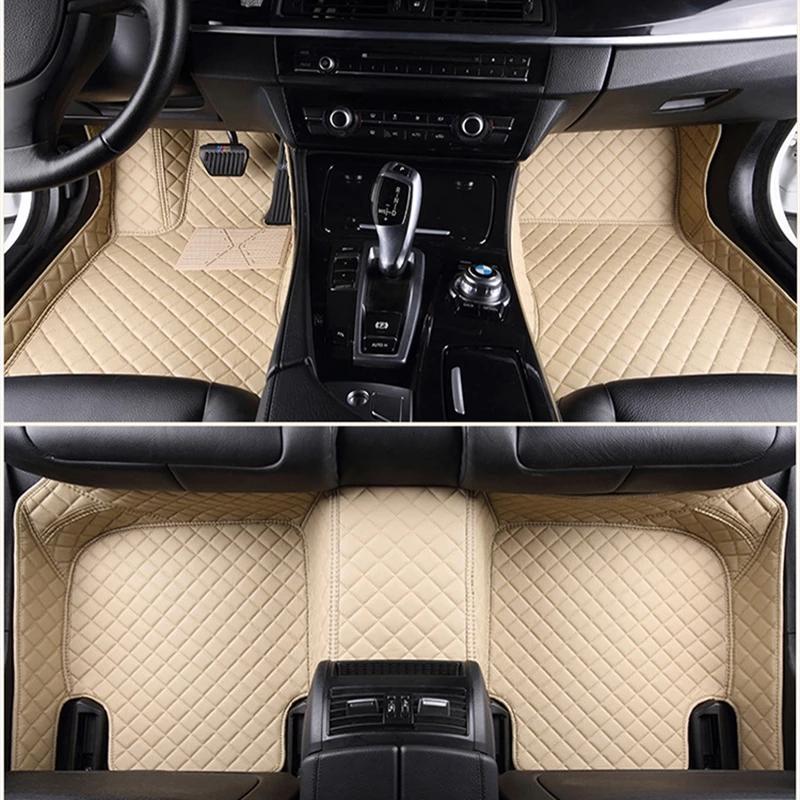 Car Floor Mats For Mitsubishi Outlander 2003- 2016 2017 2018 Flash Mat Leather Custom Foot Pads Automobile Carpet Cover
