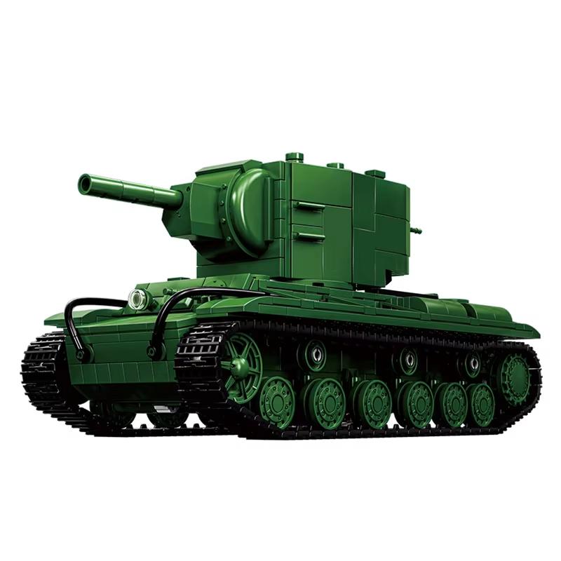 1321pcs Soviet KV-2 Heavy Tank NO.97005 Model MOC Building Blocks Historical Military Collectible Educational Toy