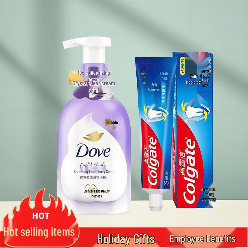 Набор: Пена для ванны Dove и Зубная паста Colgate