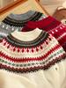 Maglione in Lana Fair Isle per Bambini - Spesso, Caldo, Stile Retro Rosso per Autunno/Inverno Ragazzi e Ragazze