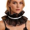 Gefalteter Rüschen-Faux-Kragen Dekoratives Halsstück Accessoire für Damen Abnehmbarer Halskragen für tägliches Outfit Layering und Foto-Styling