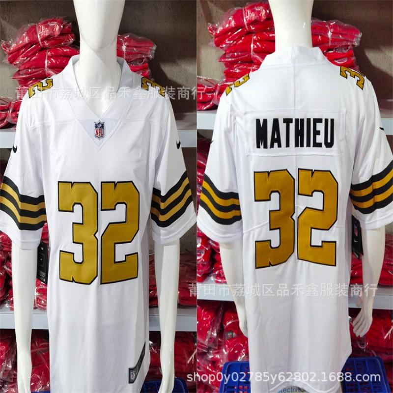 Maglia da Football NFL New Orleans Saints Lattimore 23 Brees 9 Mathieu 32 Misto Cotone Unisex Adulto Abbigliamento Sportivo