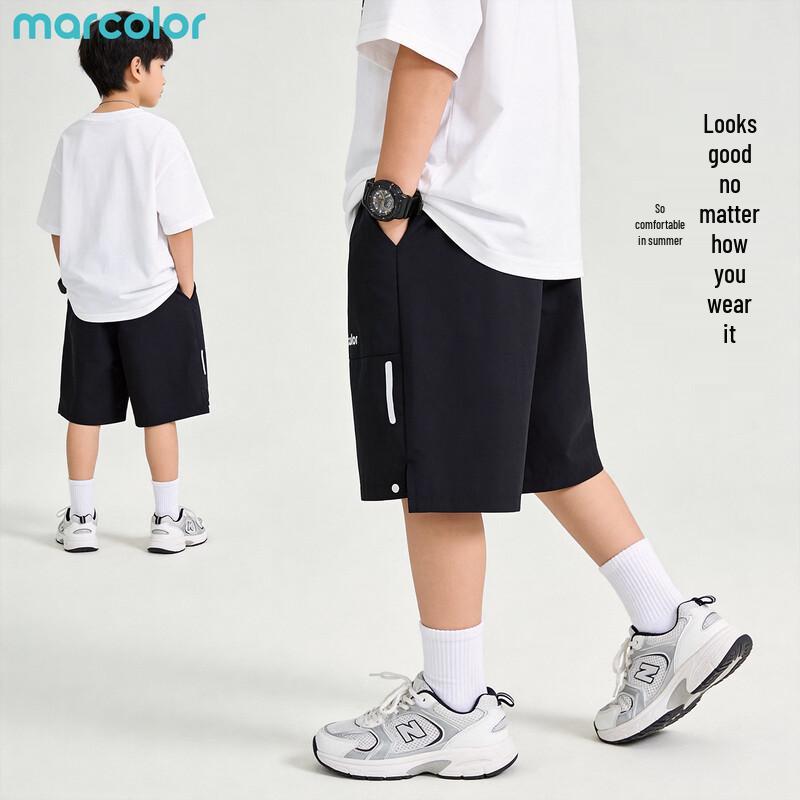 Boys  Lightweight Breathable Five-Point Shorts 110 чёрный