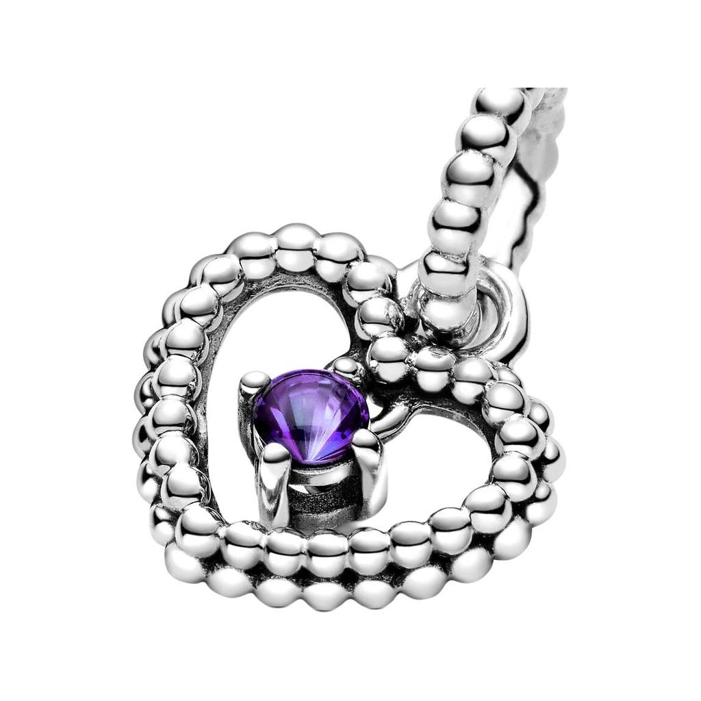 Pandora Embedded Design Silver Pendant Women jewelry Purple 798854C03