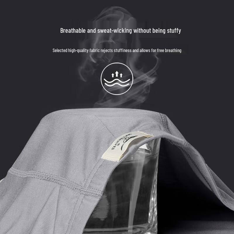 Qipilang Men's Silky Breathable Mid-Waist Boxer Briefs