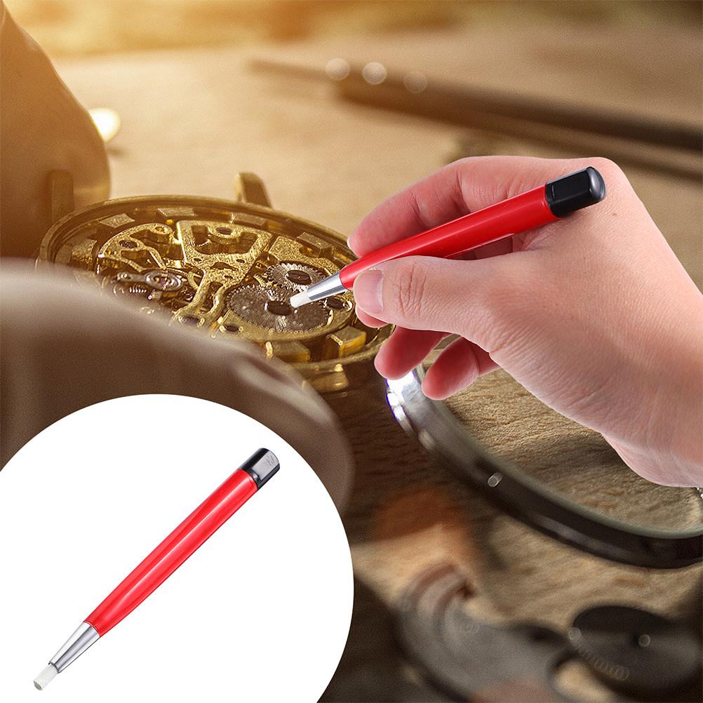 2Pcs Drill Sweeping Pen Clock Sweeping Brush Watch Cleaning Fiberglass Brush Polishing Grinding Jewelry Repair Tool