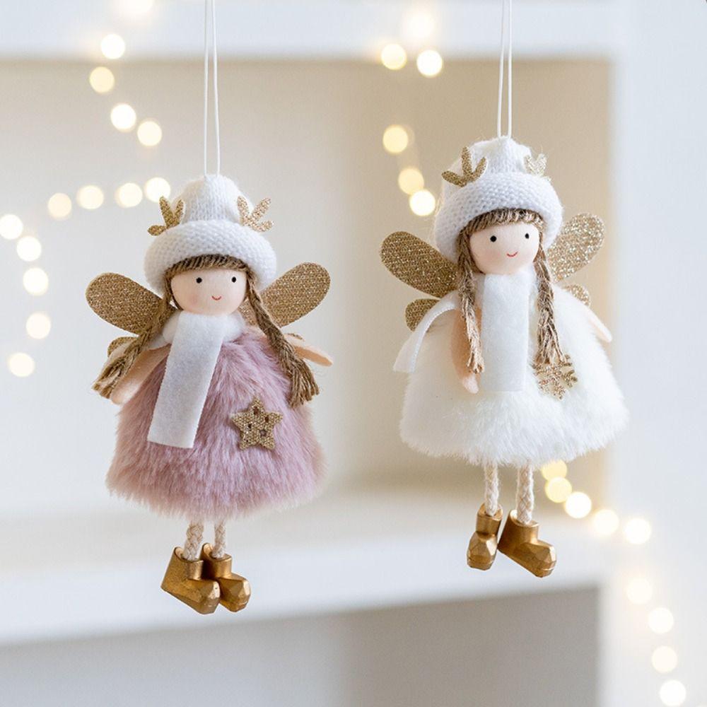 Cute Christmas Top Hat Antlers Girl Pendant Xmas Tree Hanging Decorations Home Christmas Decor