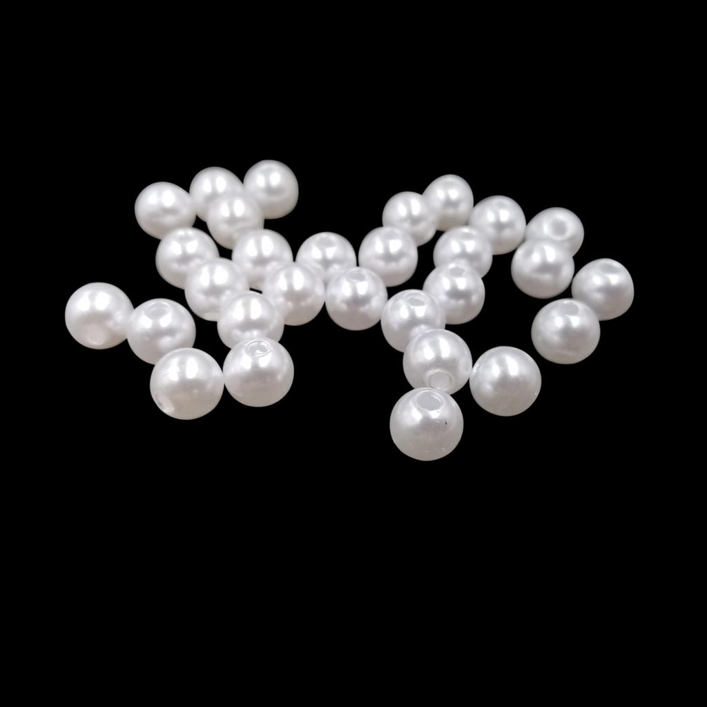 Straight-Hole White Imitation Pearl Beads, Shoe, Bag, Clothing Decoration Accessories,DIY Handmade Bead Jewelry Materials